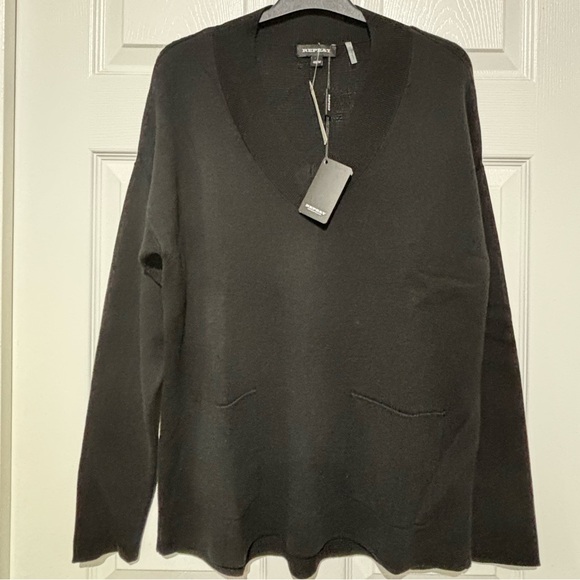 NWT REPEAT  V- Neck  Black Sweater  Size M - Picture 1 of 14